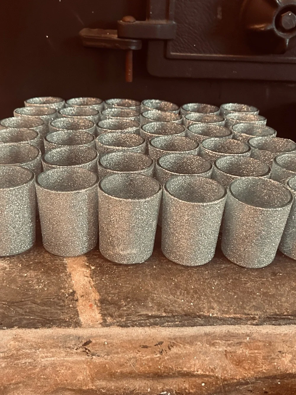 Silver glass votives 108 total used for reception tables for December wedding